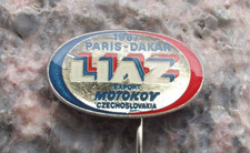 1986 Paris Dakar Desert Race Liaz Trucks Motokov Sponsor Support Team Pin Badge
