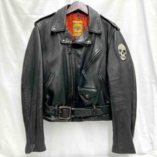 Schott Perfecto Double Riders Leather Jacket Skull Embroidery S New