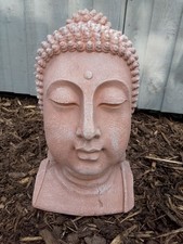 Large 41cm Terracotta Effect Buddha Head Ornament Buddah Zen Garden Statue