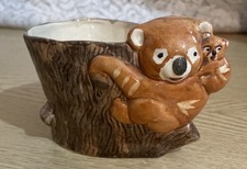 Vintage Koala and Cub Climbing a Tree Ceramic Vase Brentleigh Ware Staffordshire
