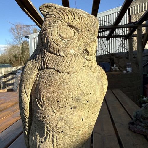Owl stone weathered garden - stone,