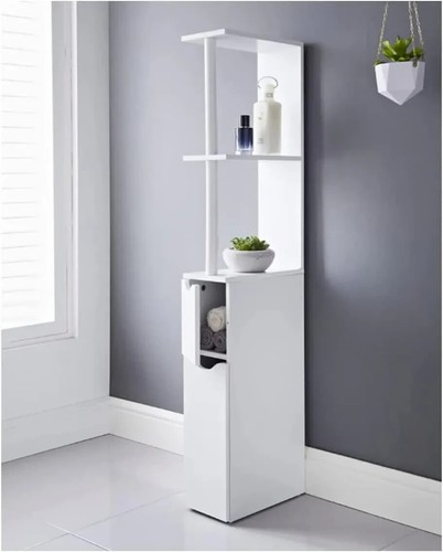 White bathroom storage cabinet - bathroom,