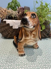 Vintage Basset Hound Large Statue Figure 27cm Tall , 35 Cm Length ceramic