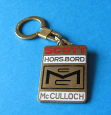 60's Vintage SCOTT McCULLOCH Outboard Boat Engine KEYRING. Enamel. VGC. ?