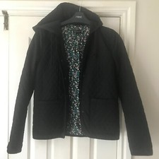 Topshop Black Quilted Hooded