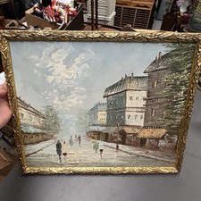 Vintage Parisian Oil Painting