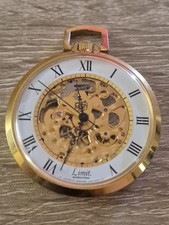 Limit International Open Face 17 Jewels Swiss Incabloc  Mechanical Pocket Watch