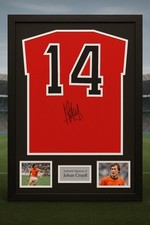 Signed Framed Johan Cruyff Netherlands Holland Retro Home Shirt Barcelona