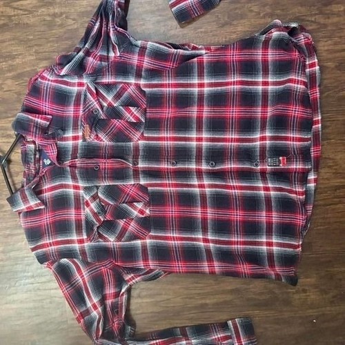 Rocaware red plaid button - , up