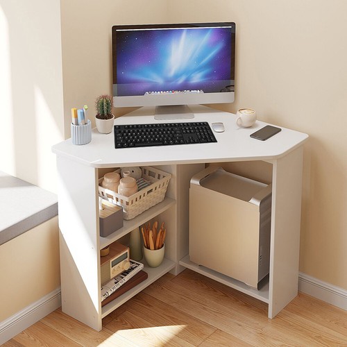 White corner computer - white,
