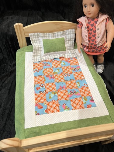 Patchwork doll bed - doll,