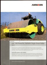 Ammann ASC 100 Single Drum Roller 10.5t 2009 UK Market Single Sheet Brochure
