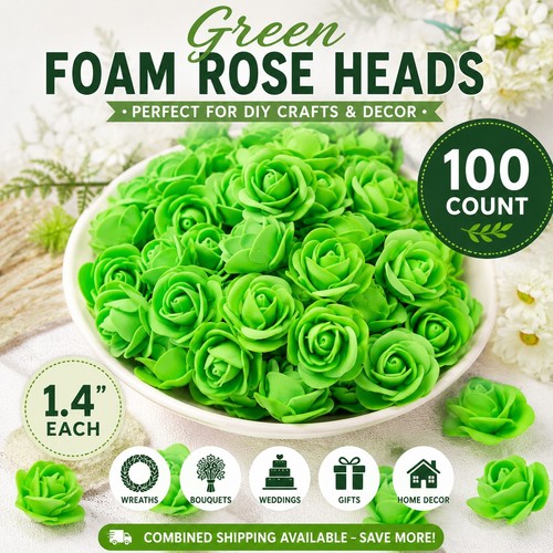 100 green foam - rose, heads