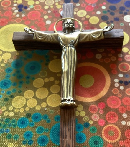 Vintage crucifix wooden with - wooden,