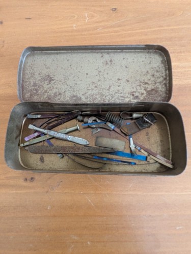 Vintage metal tin - vintage, with