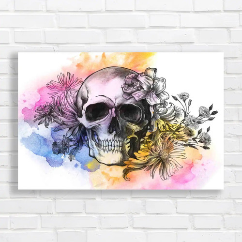 Watercolor skull with - skull,