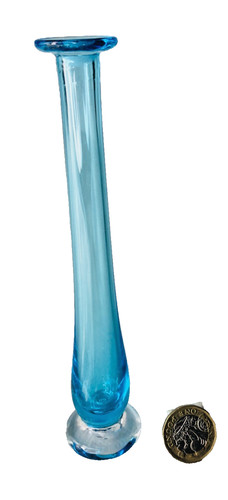 Ornament blue glass flute - blue, vase