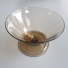 Orrefors Sandvik Glass footed bowl grey 1920 antique design GS 609 Gate Schussel