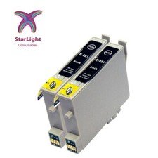 2 Black Ink Cartridge Fits For Epson Stylus Photo R200 R220 R300 R300M R340 R350