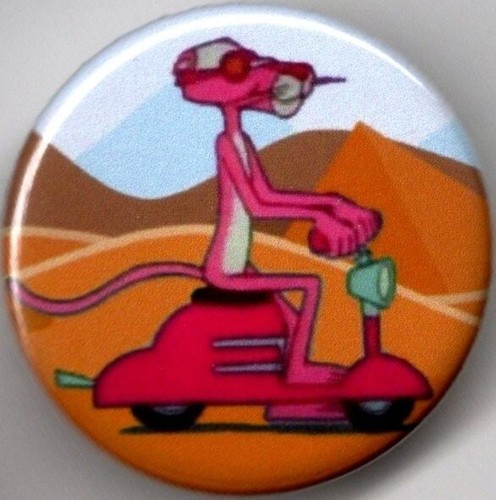 Pink panther scooter pin - pink,