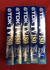 5 X TDK 180 TV VHS Blank Video Tapes Brand New but not sealed