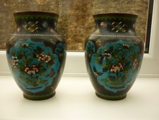 ANTIQUE PAIR CHINESE CLOISONNE