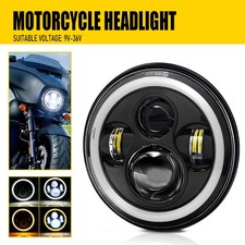 Universal Motorcycle Headlamp Headlight 7" inch Motorbike Hi/Lo LED Front Light
