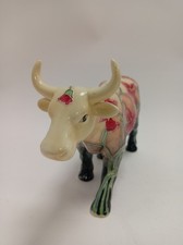 Old Tupton Ware Cow Figurine Floral Design Collectible Ceramic Cow 28x15x10cm