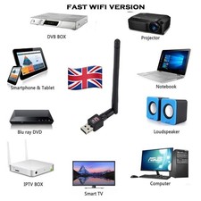 9900Mbps Wireless USB WiFi Adapter Dongle LAN 802.11/b/g/n 2.4Ghz Laptop PC TV.