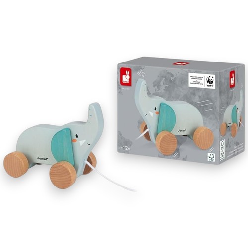 Janod wwf wooden elephant pull - wwf,