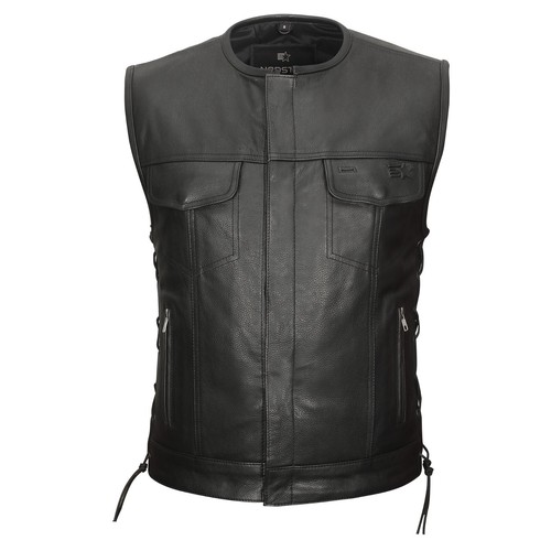 Mens milled black cowhide