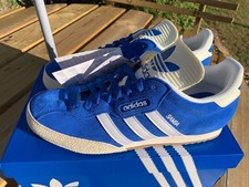 Adidas Originals UK 9.5 Samba Super trainers blue/white - IH4311