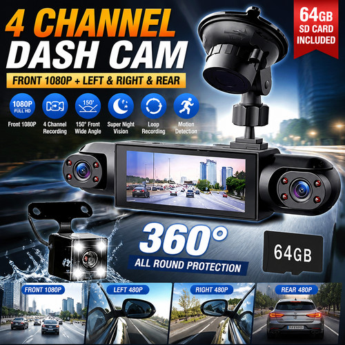 Channel dash cam - dash, rear