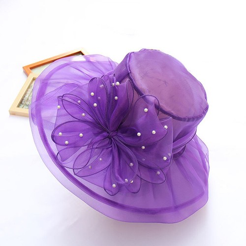 Women flower organza mesh - flower, hat