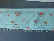 Roman Blind Liberty fabric 48w x 48d ins aqua blue with pink hearts motif