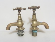 Large Antique Brass Taps Sink Basin Porcelain Victorian SHANKS Old Faucet Bath