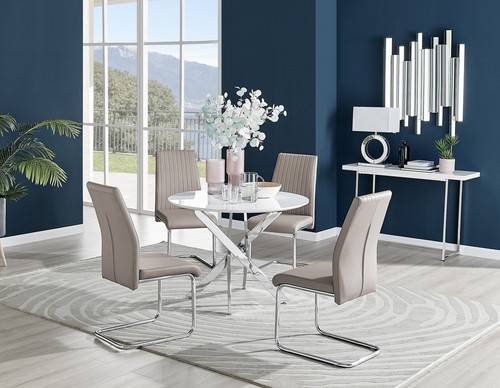 Novara white high - white, round