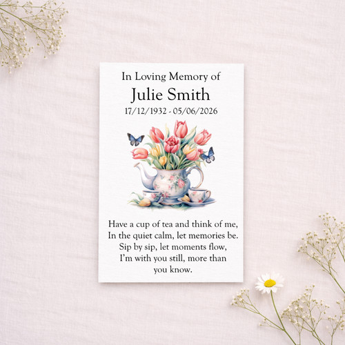 Personalised funeral tea - funeral,