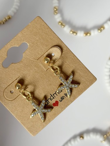 Sparkly starfish earrings - sparkly,