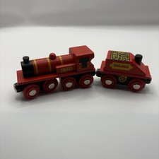 Wooden Train Track Bigjigs Red