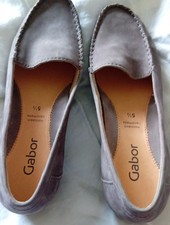 Gabor Nubuck Leather Slip On Shoes Uk 5.5