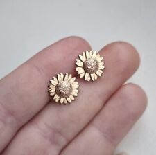 9ct Rose Gold Hallmarked Clogau Daisy Stud Earrings Welsh 2.6g