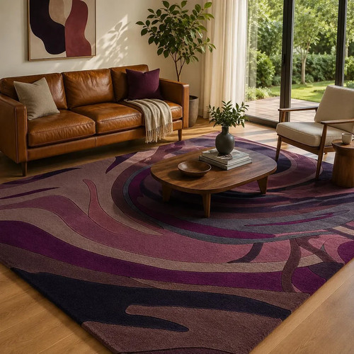 Modern abstract swirl wool - modern,