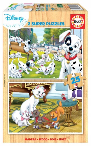 Educa 2x25 wooden puzzles 101 - educa,