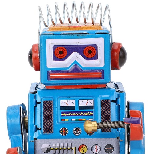 Robot clockwork toy drumming - robot,
