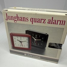 Vintage 1970s Junghans Quartz Travel Alarm Clock - I use - New Old Stock - Black