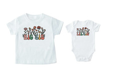 Retro Big Sister Little Sister T-Shirt, Promoted to Big Sis, Baby Announcement