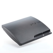 Black Carbon PS3 slim Textured Skins -Full Body Wrap- decal sticker cover 