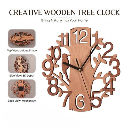 Tree retro creative clock - retro,