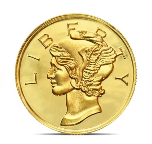 Mercury gold dime round 9999 - mercury,